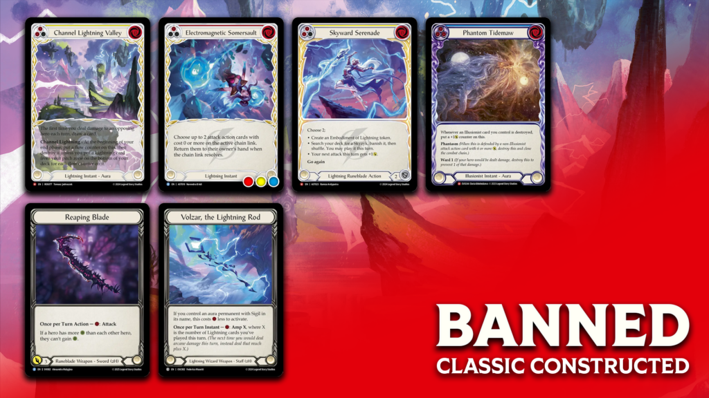 An infographic to show which cards have been banned.